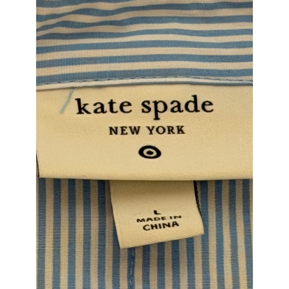 kate spade Light Blue Striped Ruffle Midi Dress - Picture 7 of 9